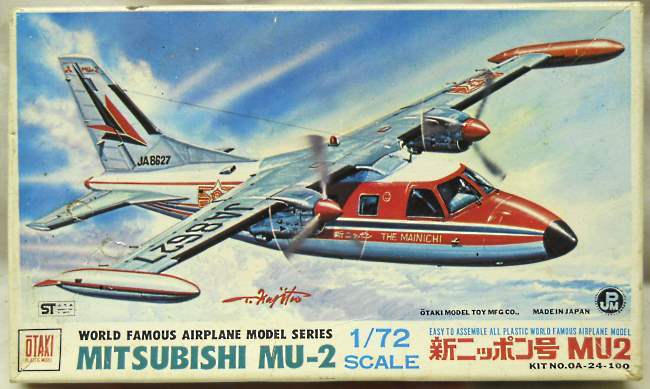 Otaki 1/72 Mitsubishi Mu-2 'The Mainichi', OA-24-100 plastic model kit